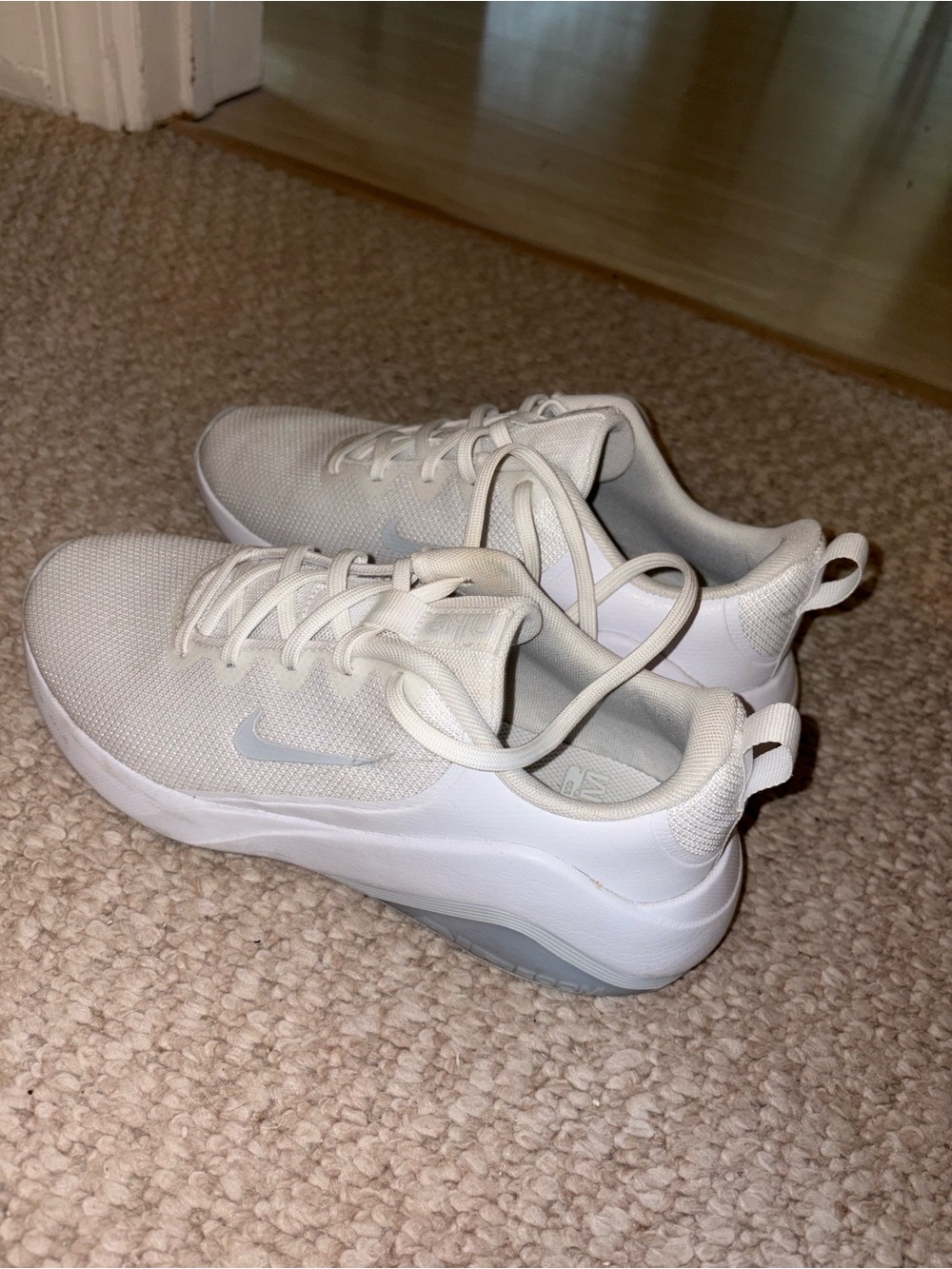 Nike White Mesh Low-Top Sneakers